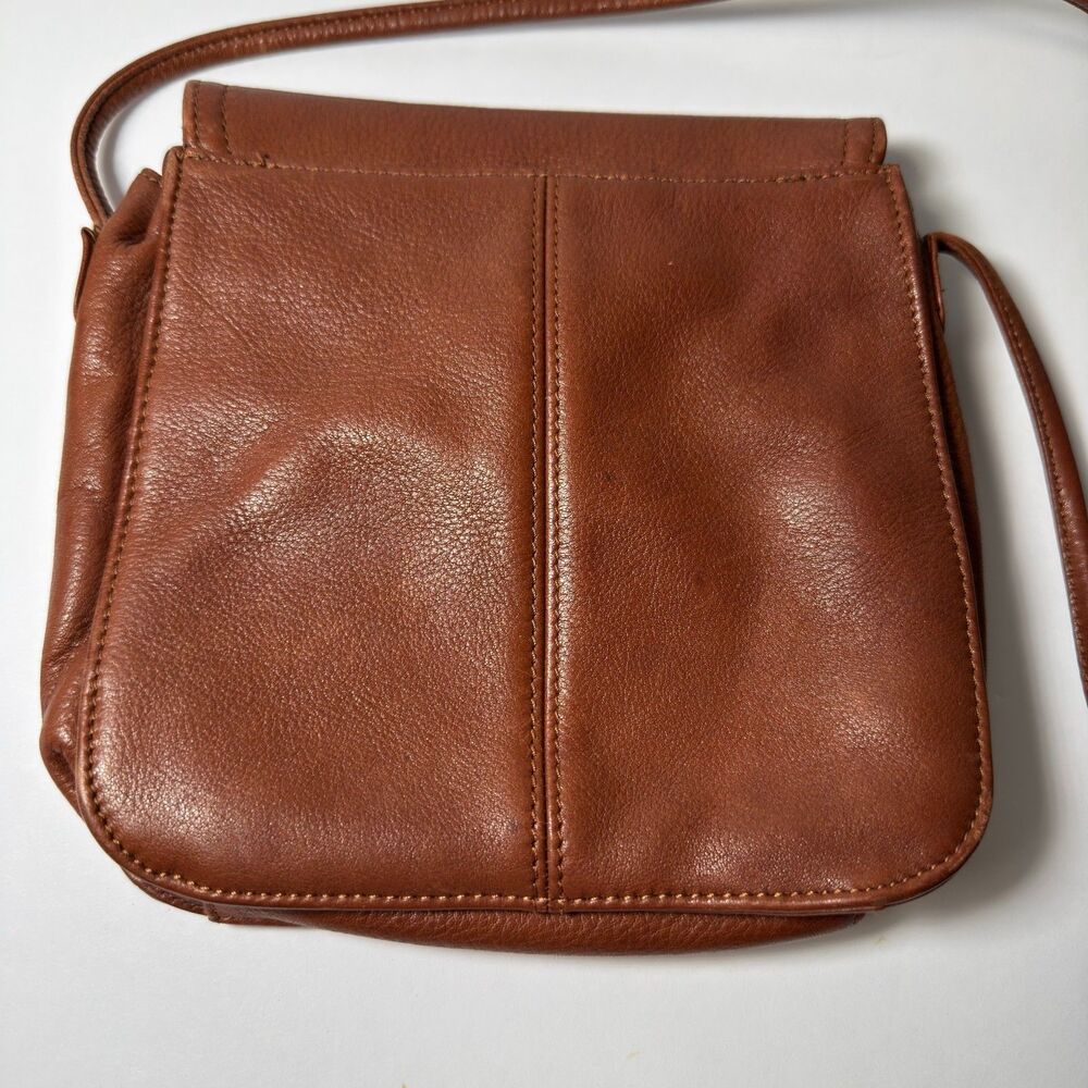 Vtg Fossil American Classic 75082 Brown Leather Crossbody Flap Bag Purse EUC - Picture 10 of 13